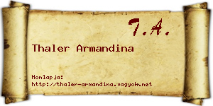 Thaler Armandina névjegykártya